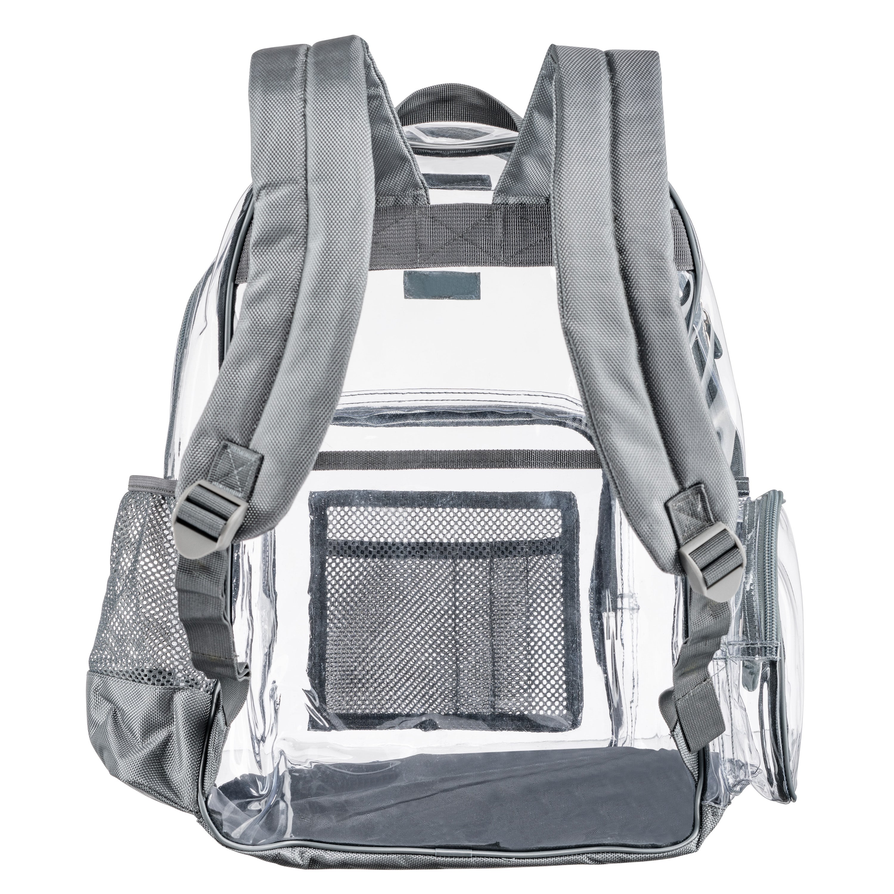 Heavy Duty Clear Backpack With Mesh Organizer Large WlackandBhite